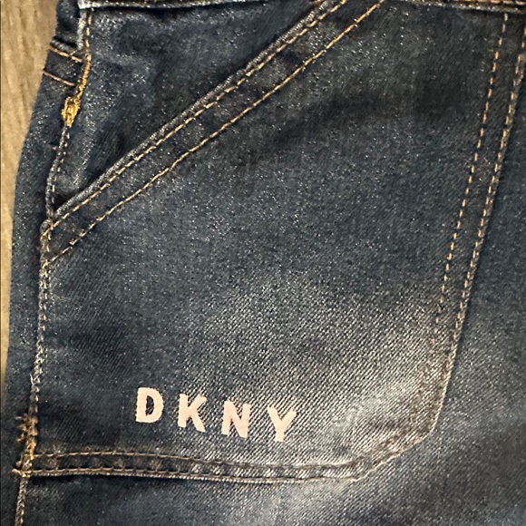 DKNY Kids Dark Blue Denim Overall Skirt with DKNY Silver Buttons. Obviously EUC - Picture 6 of 6
